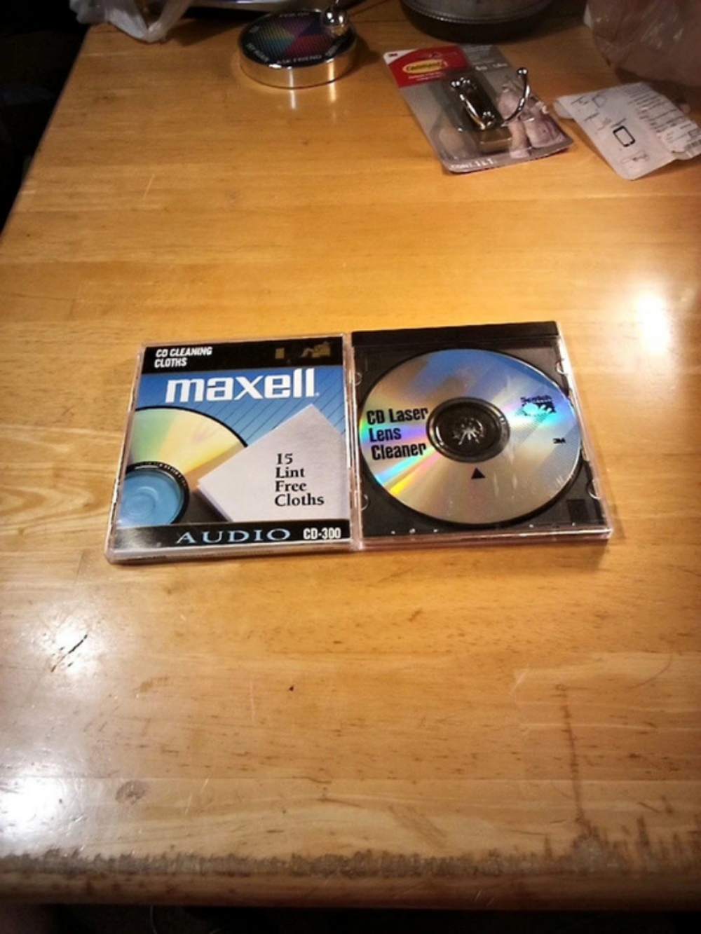 Maxell Audio CD-300 CD Cleaning Cloths and Scotch 3M CD Laser Lens Cleaner CD